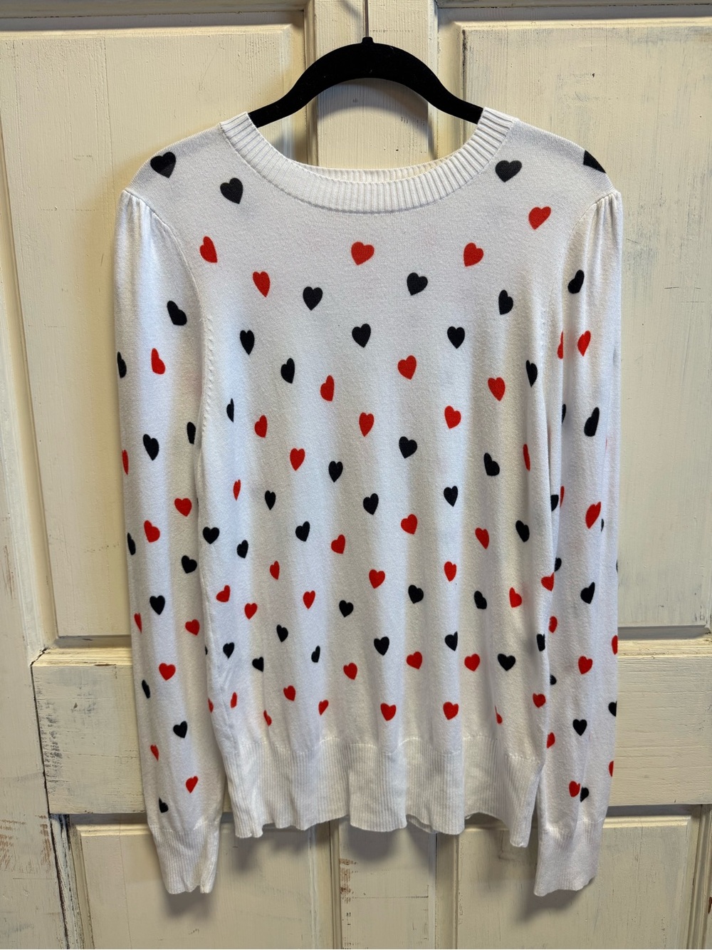 Women’s Marled Heart Print Sweater